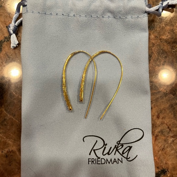 Rivka Friedman Gold Threader Earrings - never worn! - Picture 2 of 4